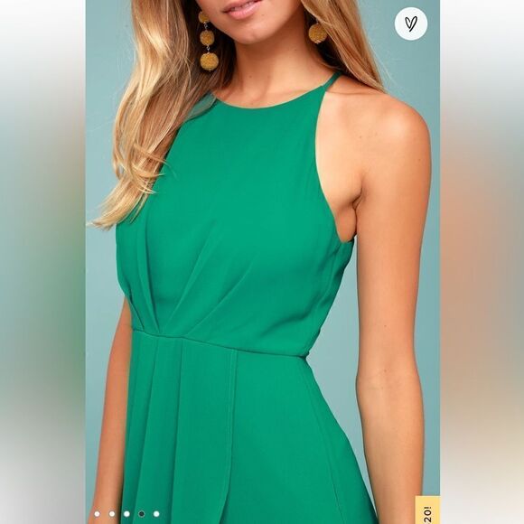 Lulu’s Best Wishes Teal Green Dress size medium - Picture 4 of 9